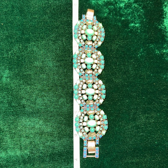 Stella & Dot Turquoise Crystal Cluster Statement Bracelet - Women Jewelry - Picture 5 of 5